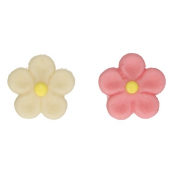 Marzipan Decorations - Daisies White / Pink
